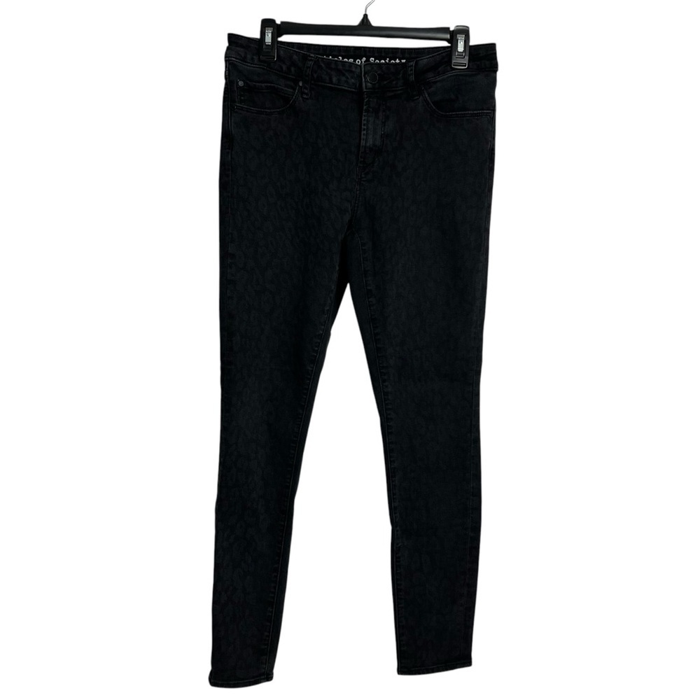 Articles Of Society Women’s Black Print Jeans Sz 29 (Sz 8) Pockets Stretch